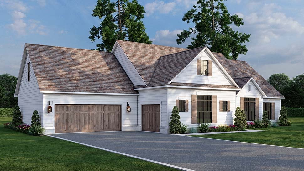 Country, Farmhouse Plan with 1967 Sq. Ft., 3 Bedrooms, 3 Bathrooms, 3 Car Garage Picture 4