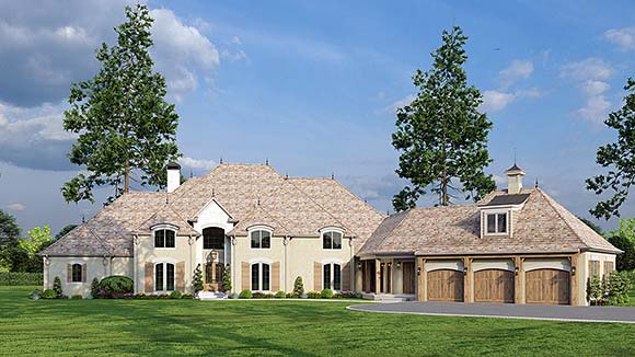 European, French Country, Traditional House Plan 82778 with 4 Beds, 4 Baths, 3 Car Garage Elevation