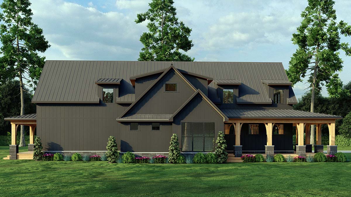 Coastal, Country, Craftsman, Farmhouse Plan with 3033 Sq. Ft., 4 Bedrooms, 4 Bathrooms, 2 Car Garage Picture 3