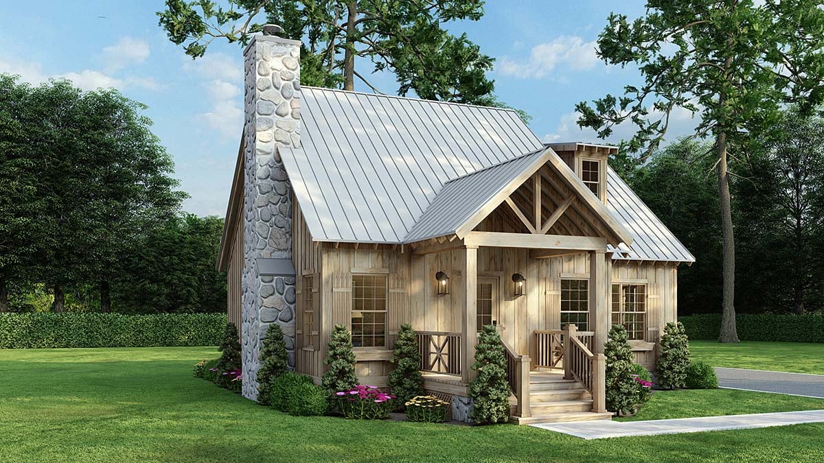 Cabin, Country, Craftsman Plan with 1425 Sq. Ft., 3 Bedrooms, 2 Bathrooms Elevation