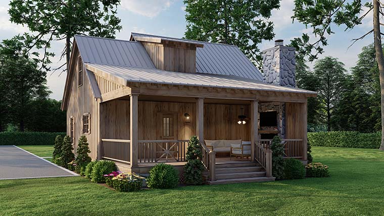Cabin, Country, Craftsman Plan with 1425 Sq. Ft., 3 Bedrooms, 2 Bathrooms Picture 6