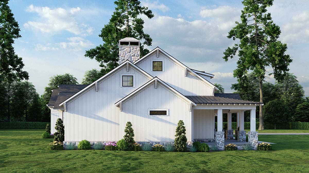 Country, Farmhouse Plan with 2610 Sq. Ft., 3 Bedrooms, 3 Bathrooms, 3 Car Garage Picture 3