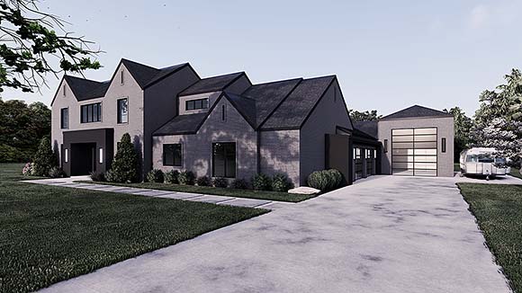Contemporary, European, Modern House Plan 82784 with 6 Beds, 8 Baths, 3 Car Garage Elevation