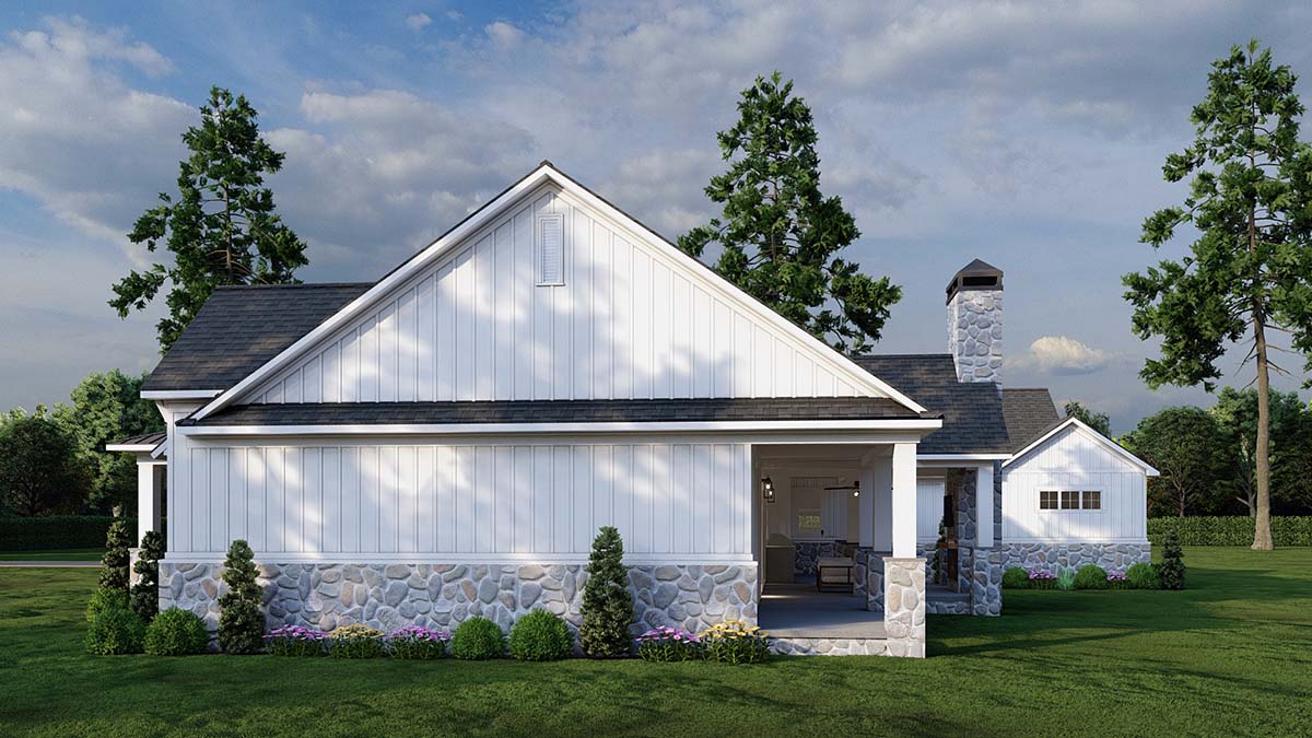 Country, Farmhouse Plan with 2650 Sq. Ft., 3 Bedrooms, 4 Bathrooms, 3 Car Garage Picture 2