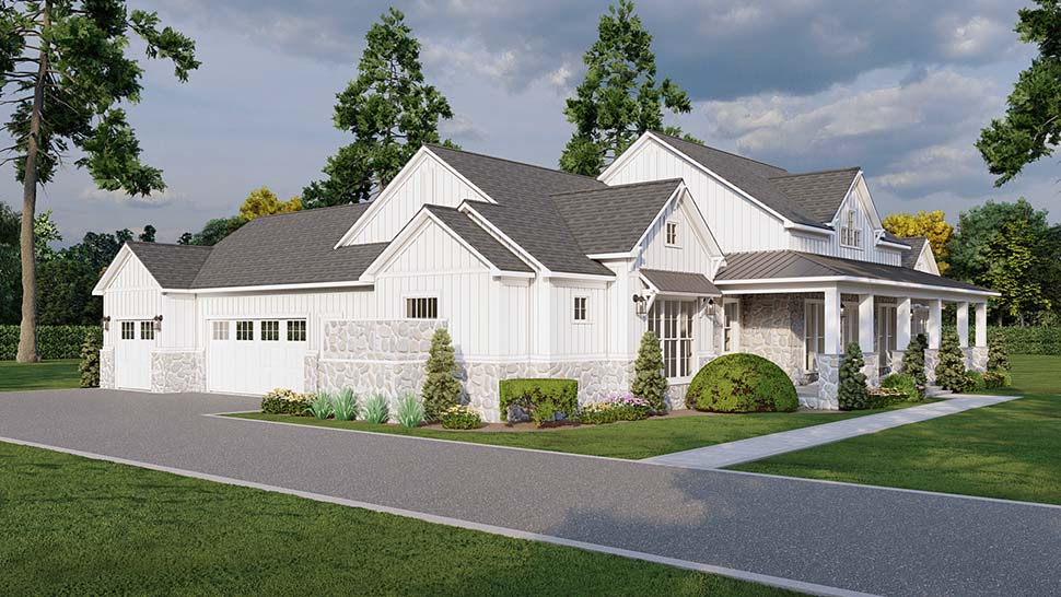 Country, Farmhouse Plan with 2650 Sq. Ft., 3 Bedrooms, 4 Bathrooms, 3 Car Garage Picture 5