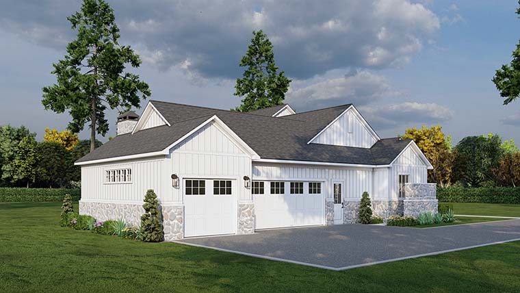 Country, Farmhouse Plan with 2650 Sq. Ft., 3 Bedrooms, 4 Bathrooms, 3 Car Garage Picture 6