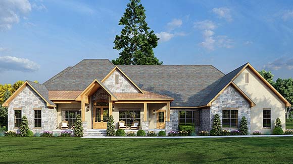Craftsman, Traditional House Plan 82788 with 3 Beds, 4 Baths, 2 Car Garage Elevation