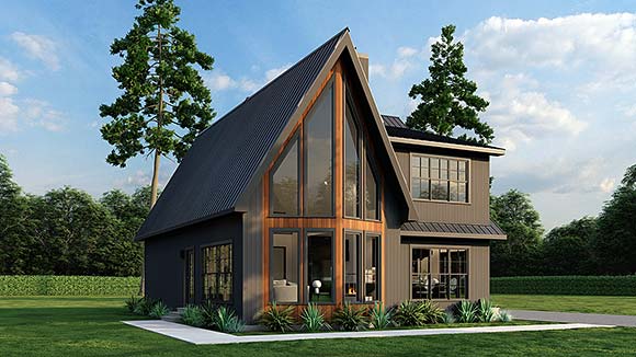 A-Frame, Cabin House Plan 82790 with 3 Beds, 3 Baths Elevation