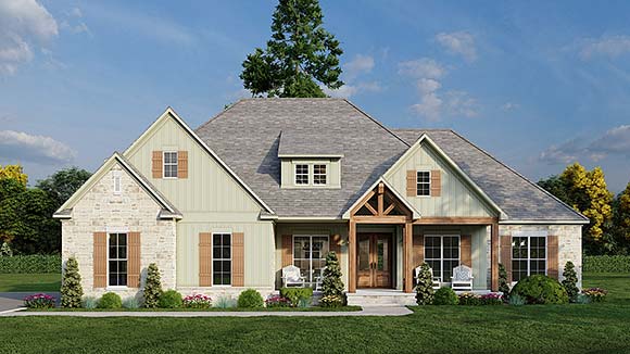 Country, Craftsman, Farmhouse, New American, Traditional House Plan 82791 with 3 Beds, 5 Baths, 2 Car Garage Elevation