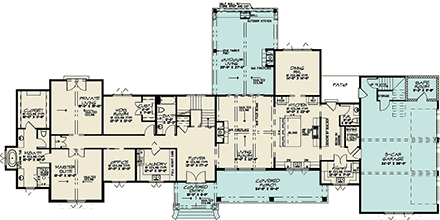 Modern House Plan 82793 with 4 Beds, 4 Baths, 3 Car Garage First Level Plan