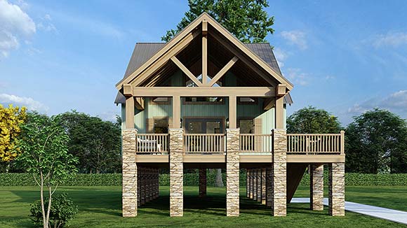 Cabin, Cottage House Plan 82797 with 3 Beds, 3 Baths Elevation