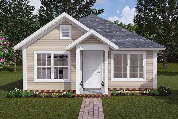 Cottage, Craftsman, Traditional House Plan 82801 with 2 Beds, 1 Baths Elevation