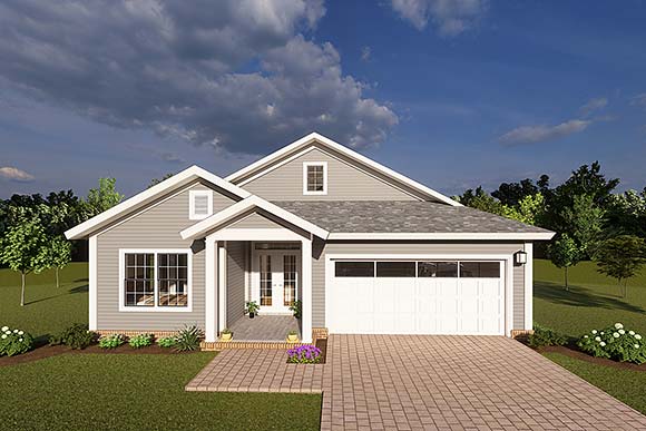 Cottage, Craftsman, Traditional House Plan 82803 with 3 Beds, 3 Baths, 2 Car Garage Elevation