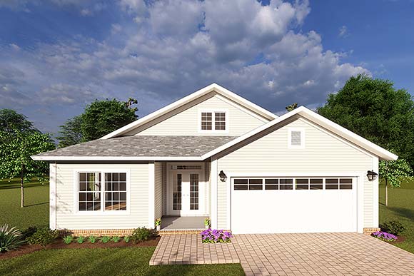 Cottage, Craftsman, Traditional House Plan 82804 with 3 Beds, 3 Baths, 2 Car Garage Elevation