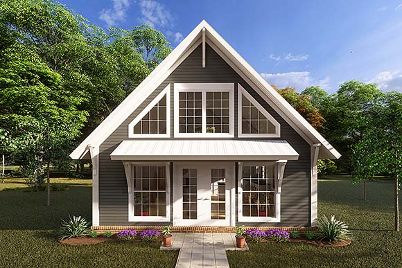 Cabin, Cottage House Plan 82809 with 1 Beds, 1 Baths Elevation