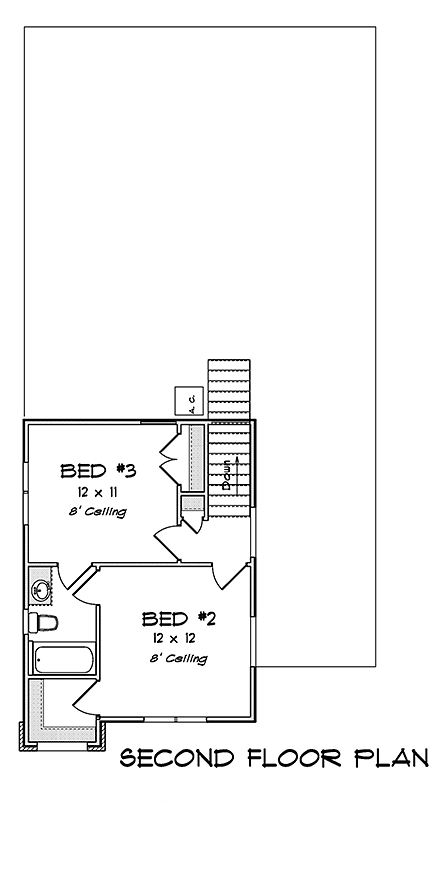 Contemporary, Modern House Plan 82814 with 3 Beds, 3 Baths Second Level Plan
