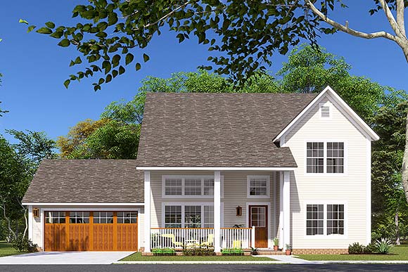Cottage, Traditional House Plan 82823 with 4 Beds, 3 Baths, 2 Car Garage Elevation