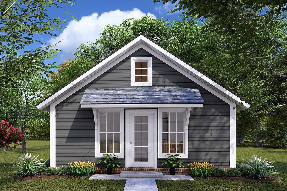 Cottage, Craftsman, Traditional Plan with 594 Sq. Ft., 2 Bedrooms, 1 Bathrooms Elevation