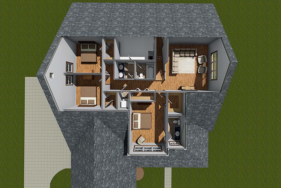 House Plan 82827 - Farmhouse Style with 2992 Sq Ft, 4 Bed, 3 Bath