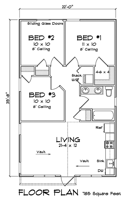 Cottage, Craftsman, Traditional House Plan 82828 with 3 Beds, 1 Baths First Level Plan