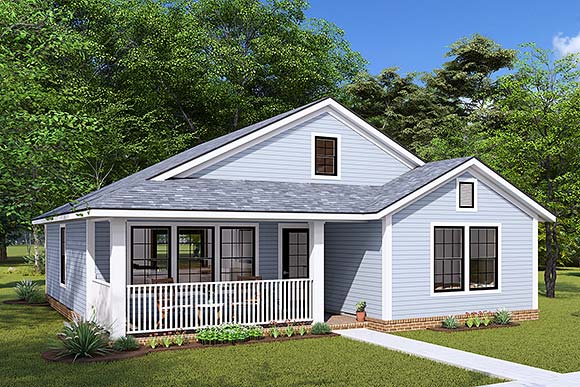 Cottage, Craftsman, Traditional House Plan 82831 with 2 Beds, 2 Baths Elevation
