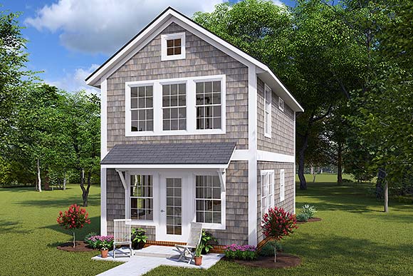 Cottage, Traditional House Plan 82832 with 2 Beds, 1 Baths Elevation
