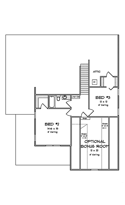 Cottage, Farmhouse, Traditional House Plan 82833 with 3 Beds, 3 Baths, 2 Car Garage Second Level Plan