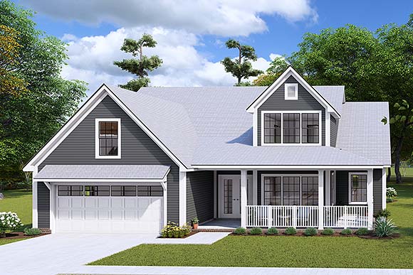Cottage, Country, Farmhouse, Traditional House Plan 82835 with 3 Beds, 3 Baths, 2 Car Garage Elevation