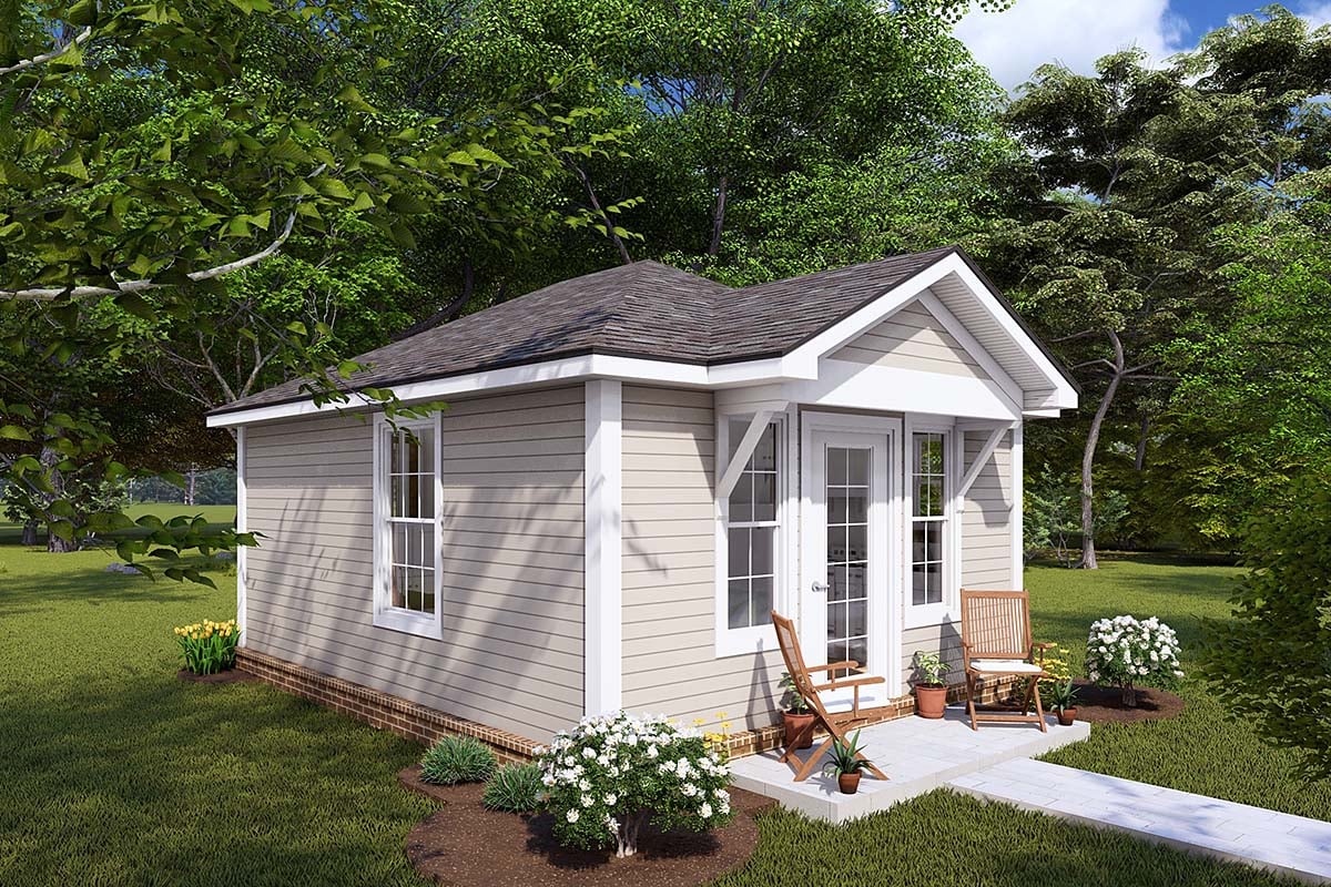 Cottage, Craftsman, Traditional Plan with 292 Sq. Ft., 1 Bedrooms, 1 Bathrooms Elevation