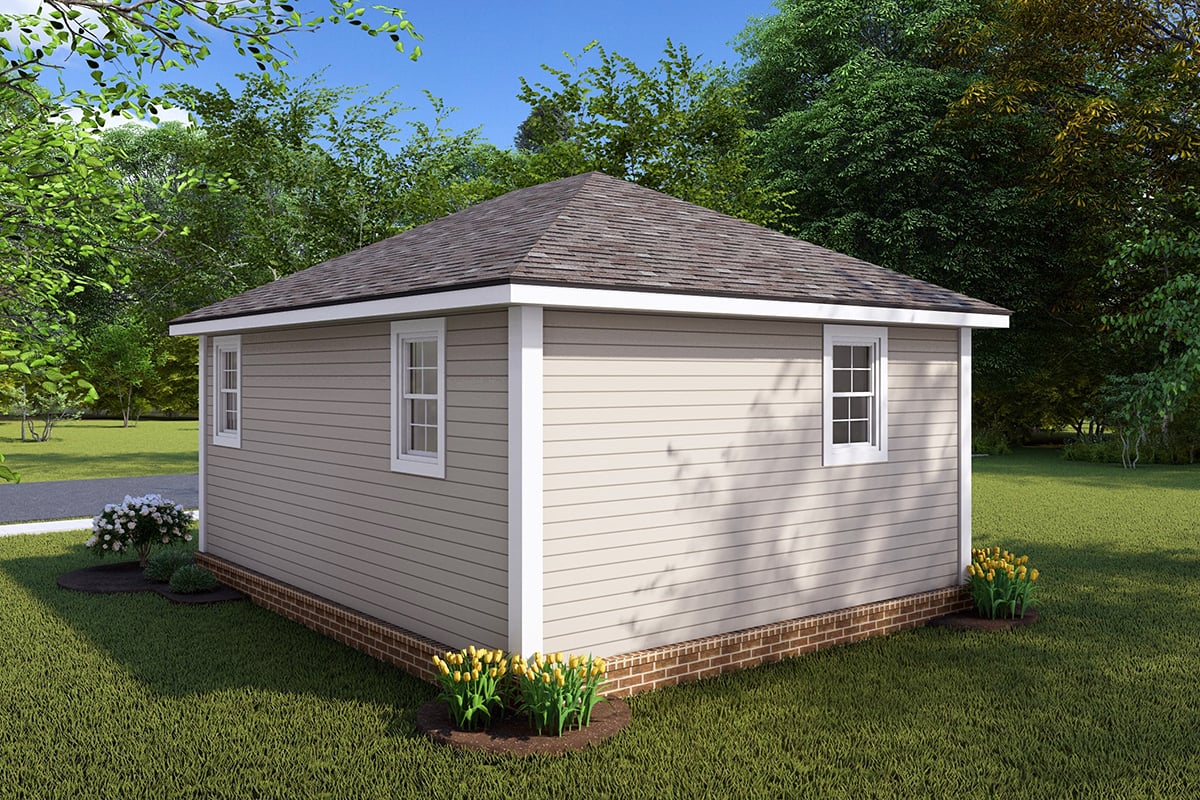 Cottage, Craftsman, Traditional Plan with 292 Sq. Ft., 1 Bedrooms, 1 Bathrooms Rear Elevation