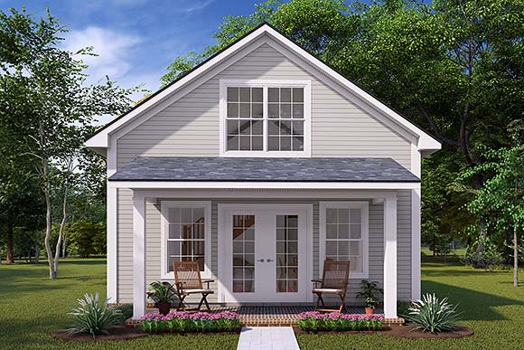 Cabin, Cottage House Plan 82837 with 1 Beds, 1 Baths Elevation