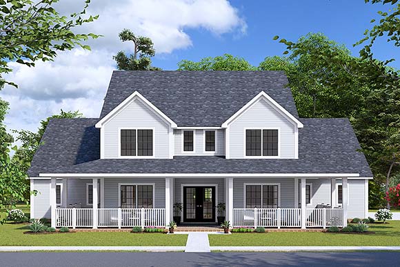 Cottage, Farmhouse, Traditional House Plan 82839 with 4 Beds, 3 Baths, 3 Car Garage Elevation