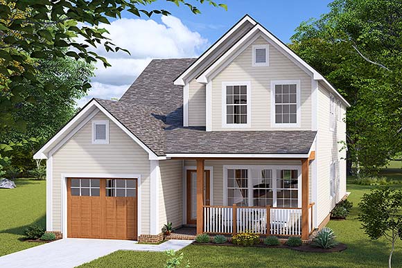 Cottage, Traditional House Plan 82842 with 4 Beds, 3 Baths, 1 Car Garage Elevation