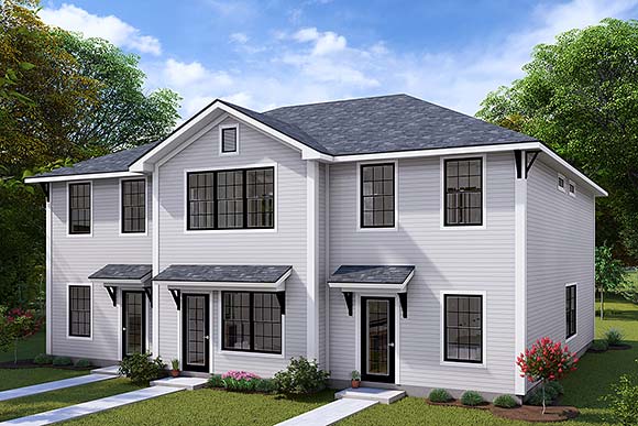 Traditional Multi-Family Plan 82844 with 6 Beds, 9 Baths Elevation