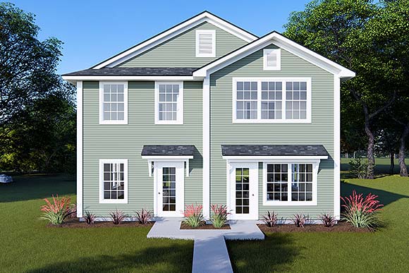 Traditional Multi-Family Plan 82845 with 4 Beds, 6 Baths Elevation