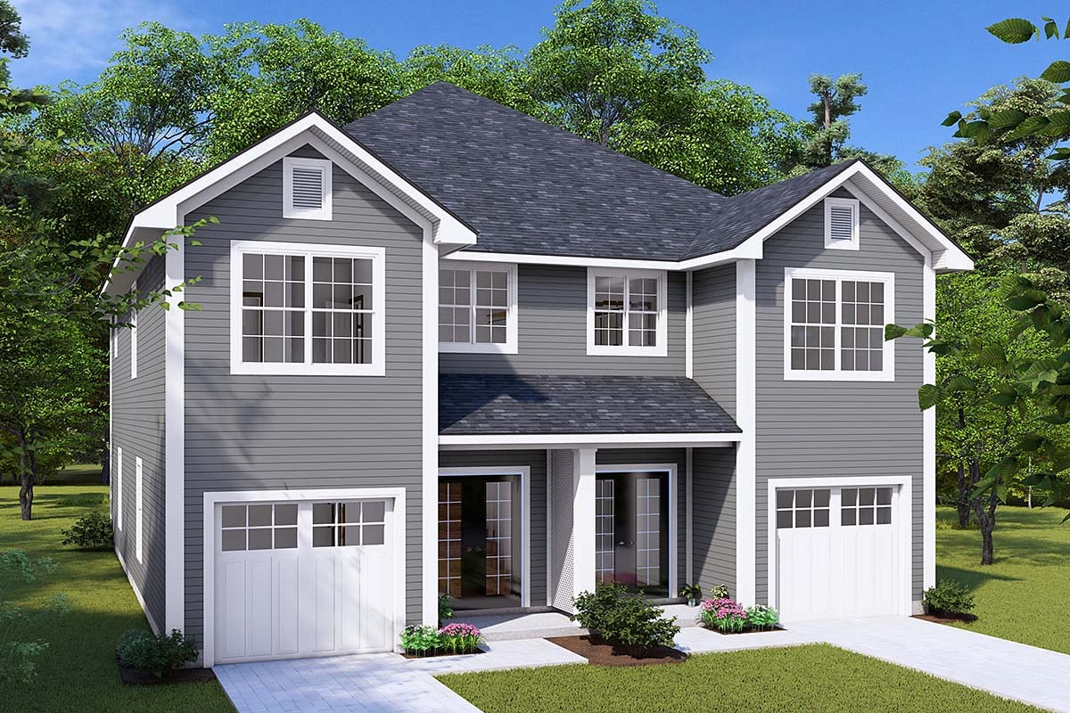 Traditional Plan with 3134 Sq. Ft., 6 Bedrooms, 6 Bathrooms, 2 Car Garage Elevation