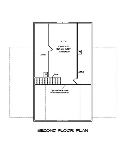 Barndominium, Farmhouse House Plan 82849 with 3 Beds, 2 Baths, 3 Car Garage Second Level Plan