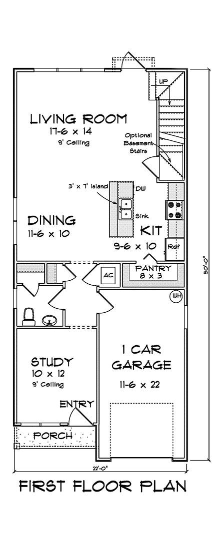 Cottage, Country, Traditional House Plan 82852 with 3 Beds, 3 Baths, 1 Car Garage First Level Plan