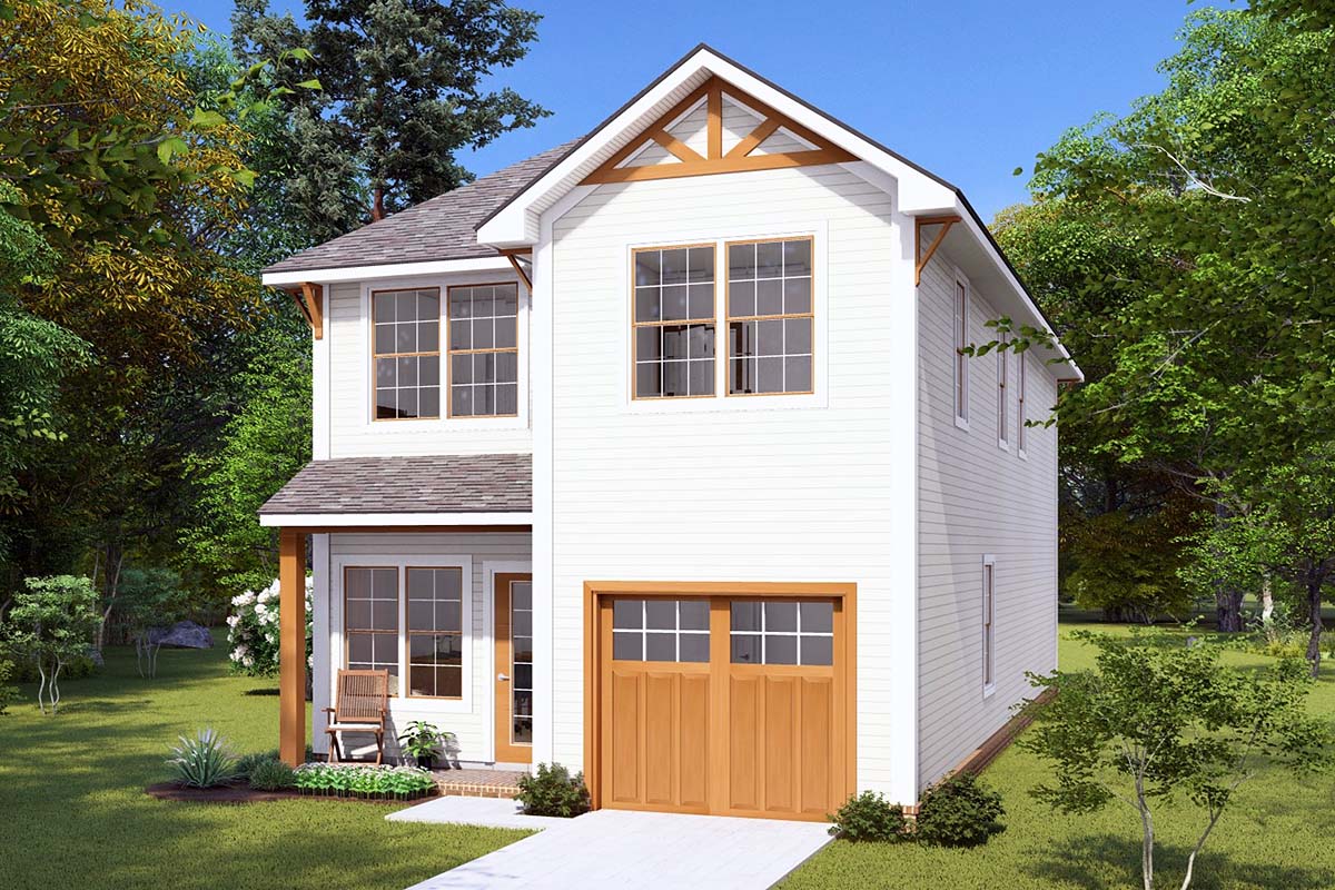 Cottage, Country, Traditional Plan with 1851 Sq. Ft., 3 Bedrooms, 3 Bathrooms, 1 Car Garage Picture 2