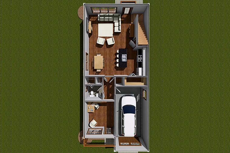 Cottage, Country, Traditional Plan with 1851 Sq. Ft., 3 Bedrooms, 3 Bathrooms, 1 Car Garage Picture 6