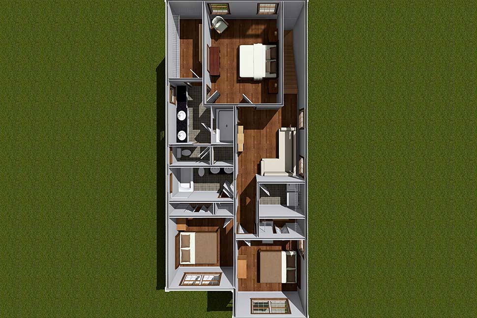 Cottage, Country, Traditional Plan with 1851 Sq. Ft., 3 Bedrooms, 3 Bathrooms, 1 Car Garage Picture 7