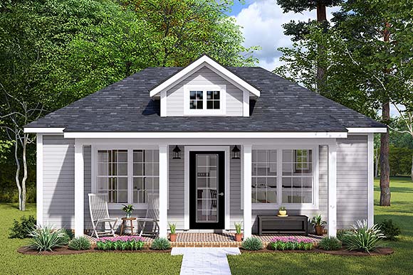 Cottage, Country House Plan 82856 with 1 Beds, 1 Baths Elevation