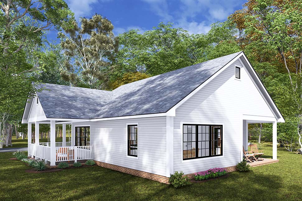 Cottage, Craftsman, Traditional Plan with 1195 Sq. Ft., 2 Bedrooms, 2 Bathrooms Picture 4