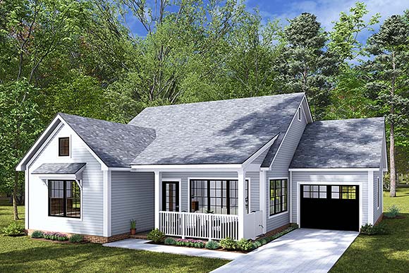 Cottage, Country, Craftsman, Traditional House Plan 82860 with 2 Beds, 2 Baths, 1 Car Garage Elevation