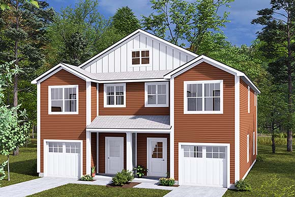 Cottage, Country, Traditional Multi-Family Plan 82872 with 6 Beds, 5 Baths, 2 Car Garage Elevation