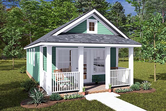 Cottage House Plan 82874 with 1 Beds, 1 Baths Elevation