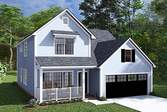 Cottage, Country, Traditional House Plan 82875 with 4 Beds, 4 Baths, 2 Car Garage Elevation