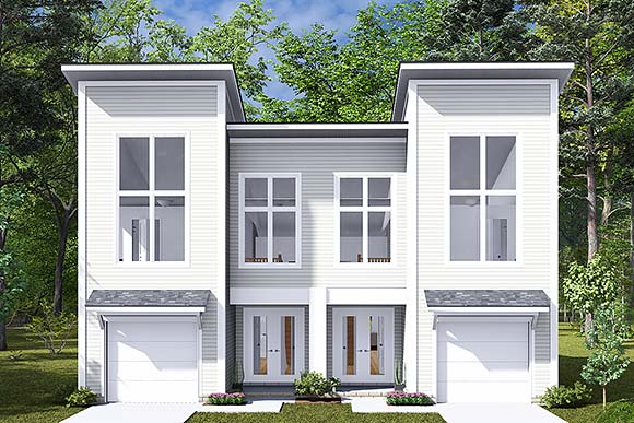 Contemporary, Modern Multi-Family Plan 82885 with 6 Beds, 6 Baths, 2 Car Garage Elevation