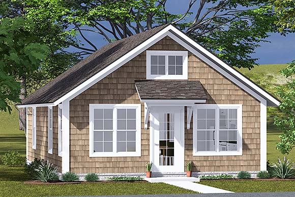 Cottage, Craftsman, Traditional House Plan 82895 with 2 Beds, 2 Baths Elevation