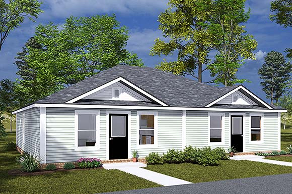 Cottage, Country, Traditional Multi-Family Plan 82897 with 6 Beds, 2 Baths Elevation